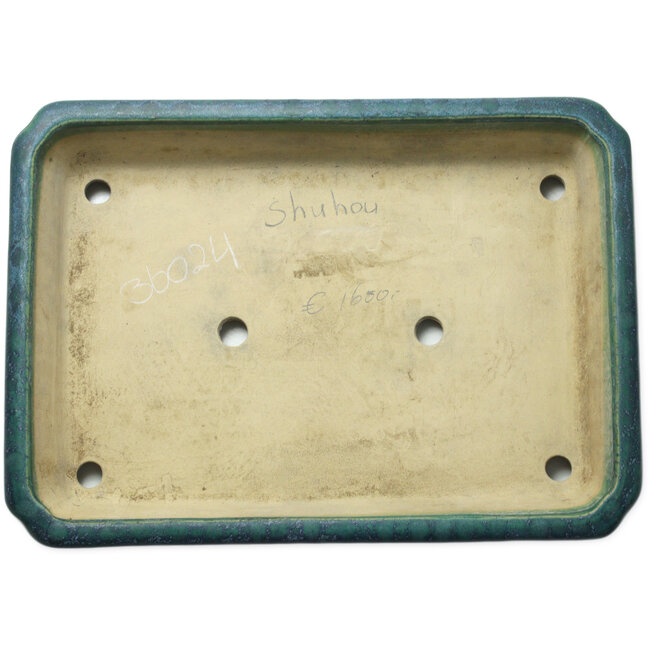 Maceta rectangular verde para bonsái de Shuhou - 560 x 403 x 100 mm