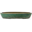 Oval green bonsai pot by Kouhou - 494 x 407 x 80 mm