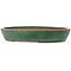 Oval green bonsai pot by Kouhou - 494 x 407 x 80 mm