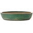 Oval green bonsai pot by Kouhou - 494 x 407 x 80 mm
