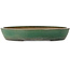 Oval green bonsai pot by Kouhou - 494 x 407 x 80 mm