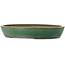 Oval green bonsai pot by Kouhou - 494 x 407 x 80 mm