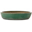 Oval green bonsai pot by Kouhou - 494 x 407 x 80 mm