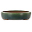 Ovale groene bonsaipot van Yamaaki Toshio (derde generatie) - 455 x 340 x 75 mm
