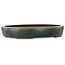 Ovale groene bonsaipot van Yamaaki Toshio (derde generatie) - 455 x 340 x 75 mm