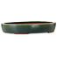 Vaso bonsai ovale verde di Yamaaki Toshio (terza generazione) - 455 x 340 x 75 mm