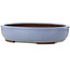 Vaso bonsai ovale azzurro chiaro di Yamaaki Toshio (terza generazione) - 435 x 355 x 90 mm