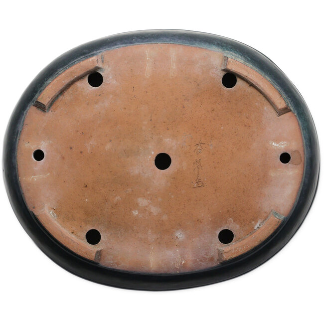 Ovale groene bonsaipot van Shuhou - 507 x 416 x 112 mm