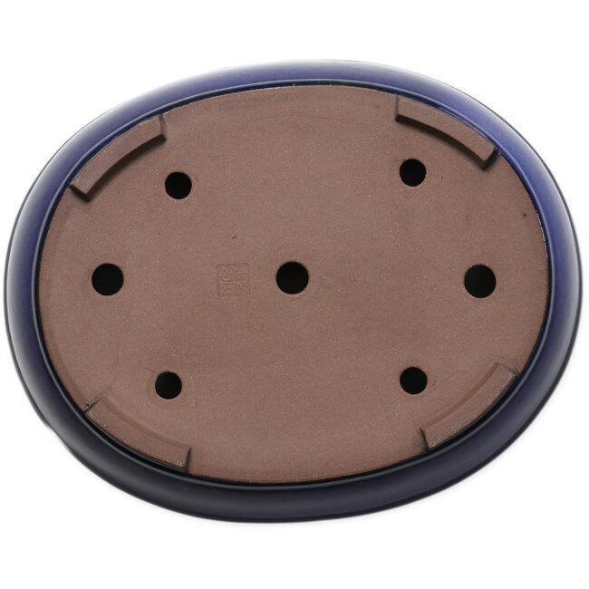 Ovale blauwe bonsaipot van Kakuzan - 405 x 325 x 95 mm