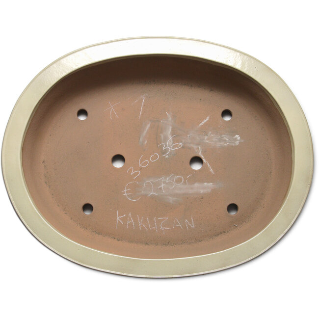 Vaso bonsai ovale beige di Kakuzan - 716 x 575 x 170 mm