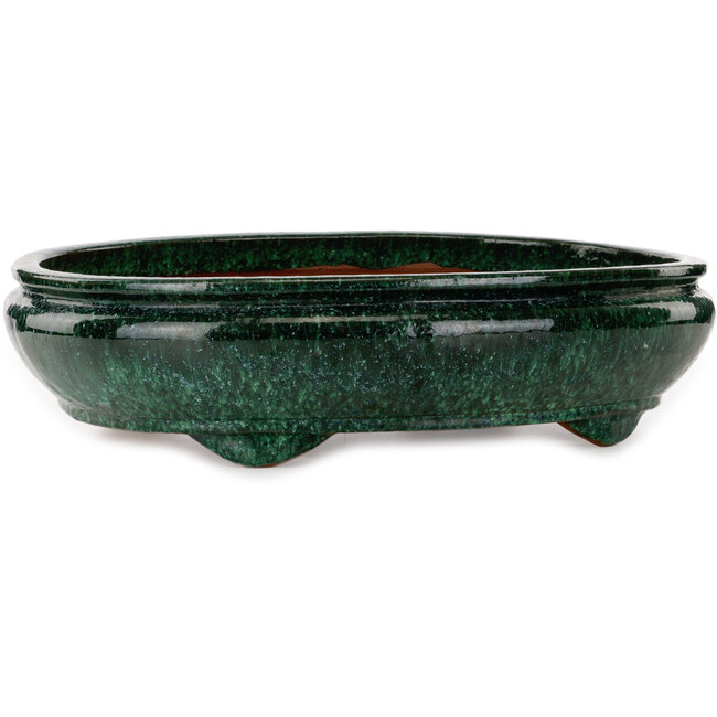 Oval green bonsai pot by Shuhou - 520 x 420 x 130 mm