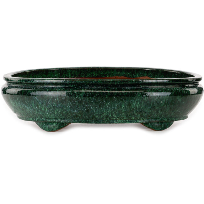 Oval green bonsai pot by Shuhou - 520 x 420 x 130 mm