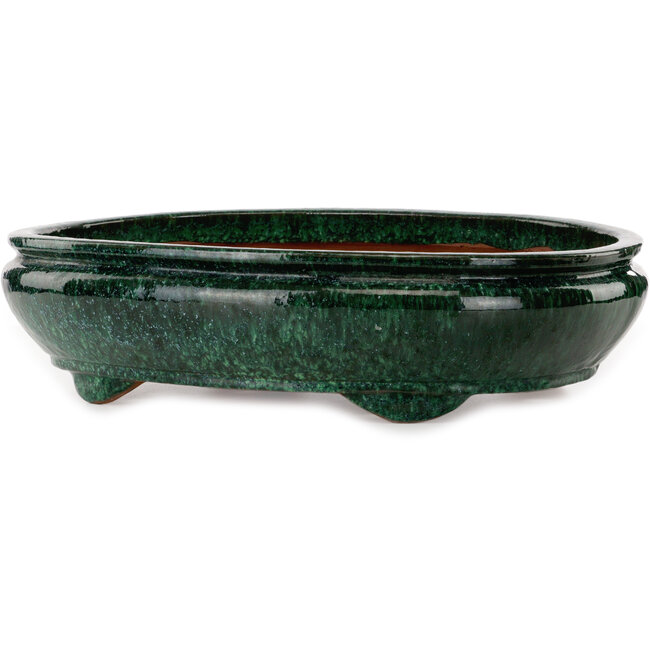 Pot ovale vert pour bonsaï de Shuhou - 520 x 420 x 130 mm