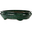 Oval green bonsai pot by Shuhou - 520 x 420 x 130 mm
