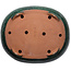 Oval green bonsai pot by Shuhou - 520 x 420 x 130 mm