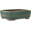 Vaso bonsai rettangolare verde di Yamaaki Toshio (terza generazione) - 380 x 309 x 114 mm