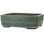 Rectangular green bonsai pot by Yamaaki Toshio (third generation) - 380 x 309 x 114 mm