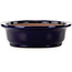 Maceta ovalada para bonsái azul oscuro de Seizan (Reihou, Kataoka Katsushi, maestro del horno Seizan) - 410 x 325 x 95 mm