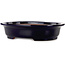 Ovale donkerblauwe bonsaipot van Seizan (Reihou, Kataoka Katsushi, meester Seizan oven) - 410 x 325 x 95 mm