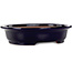 Vaso bonsai ovale blu scuro di Seizan (Reihou, Kataoka Katsushi, forno del maestro Seizan) - 410 x 325 x 95 mm