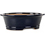 Vaso bonsai ovale blu scuro di Seizan (Reihou, Kataoka Katsushi, forno del maestro Seizan) - 476 x 404 x 150 mm