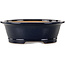 Ovale donkerblauwe bonsaipot van Seizan (Reihou, Kataoka Katsushi, meester Seizan oven) - 476 x 404 x 150 mm