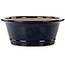 Vaso bonsai ovale blu scuro di Seizan (Reihou, Kataoka Katsushi, forno del maestro Seizan) - 476 x 404 x 150 mm