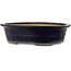 Ovaler dunkelblauer Bonsaitopf von Seizan (Reihou, Kataoka Katsushi, Meister Seizan-Ofen) – 557 x 432 x 155 mm