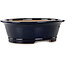 Pot à bonsaï ovale bleu foncé par Seizan (Reihou, Kataoka Katsushi, maître four Seizan) - 476 x 404 x 150 mm