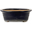 Ovale donkerblauwe bonsaipot van Seizan (Reihou, Kataoka Katsushi, meester Seizan oven) - 557 x 432 x 155 mm