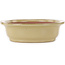 Oval off-white bonsai pot by Seizan (Reihou, Kataoka Katsushi, master Seizan kiln) - 405 x 325 x 90 mm