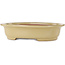 Oval off-white bonsai pot by Seizan (Reihou, Kataoka Katsushi, master Seizan kiln) - 405 x 325 x 90 mm