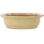 Oval off-white bonsai pot by Seizan (Reihou, Kataoka Katsushi, master Seizan kiln) - 405 x 325 x 90 mm