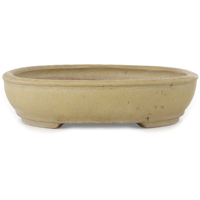 Vaso bonsai ovale bianco sporco di Shuhou - 500 x 413 x 88 mm