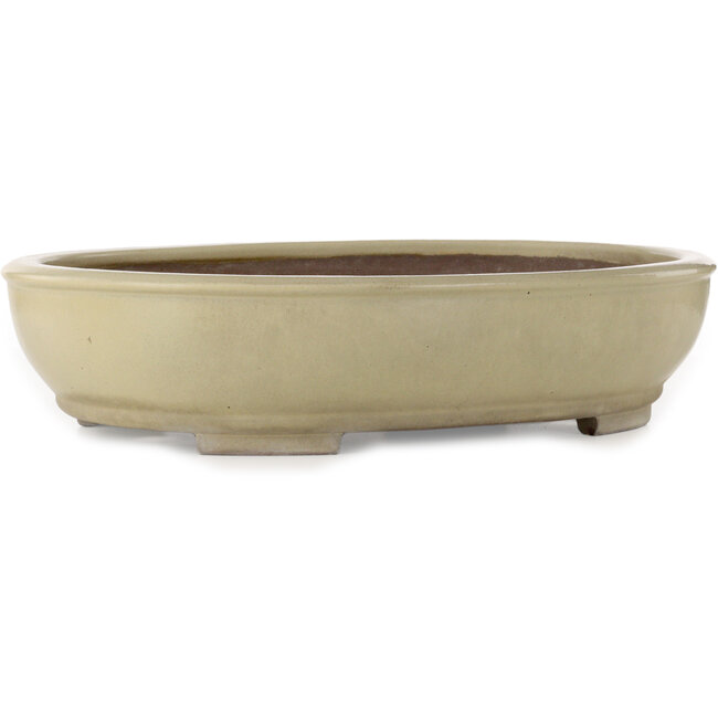 Vaso bonsai ovale bianco sporco di Kakuzan - 490 x 372 x 105 mm