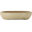 Pot à bonsaï ovale blanc cassé par Seizan (Reihou, Kataoka Katsushi, maître four Seizan) - 565 x 458 x 120 mm