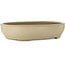 Ovale gebroken witte bonsaipot van Seizan (Reihou, Kataoka Katsushi, meester Seizan oven) - 565 x 458 x 120 mm