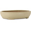 Pot à bonsaï ovale blanc cassé par Seizan (Reihou, Kataoka Katsushi, maître four Seizan) - 565 x 458 x 120 mm