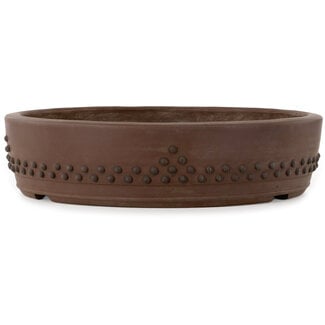 Touyou (Mr. Matsumoto Takeshi) 397 mm round unglazed bonsai pot by Touyou, Tokoname, Japan