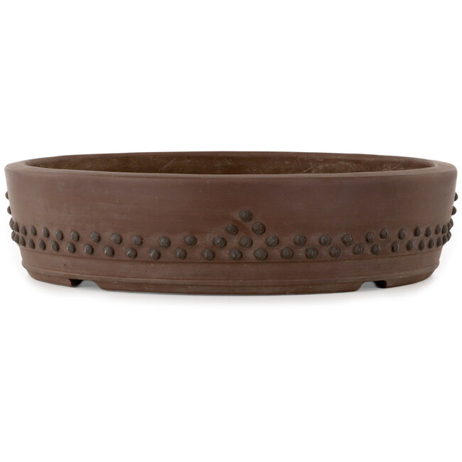 Round unglazed bonsai pot by Touyou - 397 x 397 x 95 mm