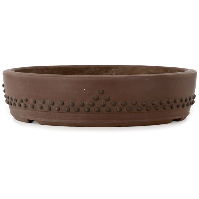 Round unglazed bonsai pot by Touyou - 397 x 397 x 95 mm