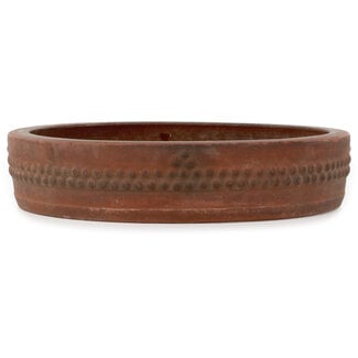 Izumiya - Zenigo (Matsushita Masuo) 355 mm round unglazed bonsai pot by Izumiya (Zenigo), Japan