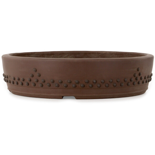 Round unglazed bonsai pot by Touyou - 397 x 397 x 95 mm