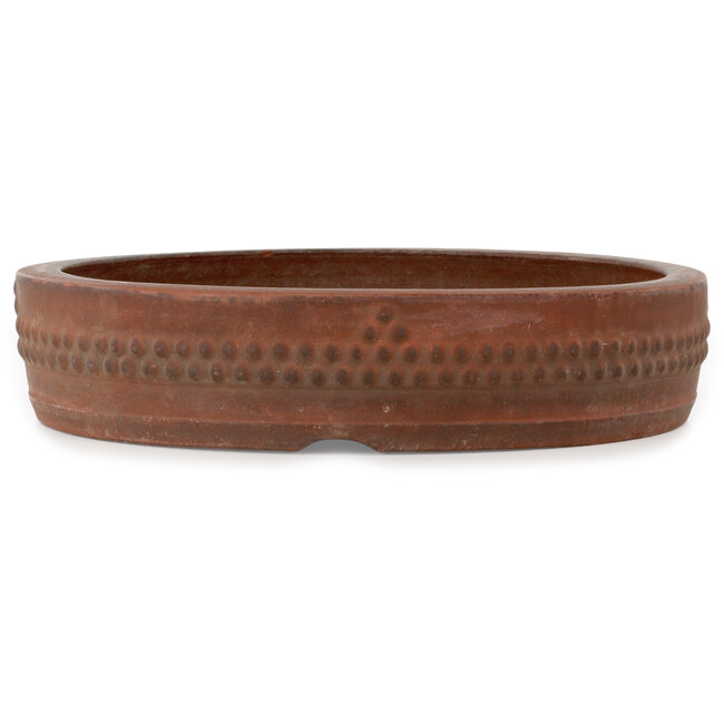 Pot à bonsaï rond non émaillé d'Izumiya (Zenigo) - 355 x 355 x 75 mm