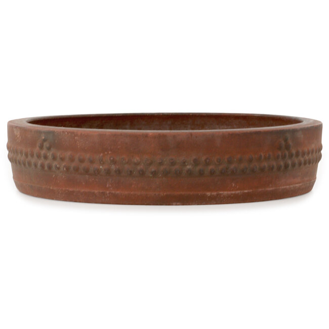 Vaso bonsai rotondo non smaltato di Izumiya (Zenigo) - 355 x 355 x 75 mm