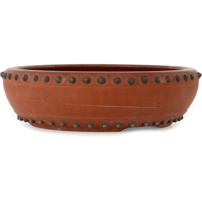 Ronde, ongeglazuurde bonsaipot van Shouzan Mizuno - 395 x 395 x 110 mm