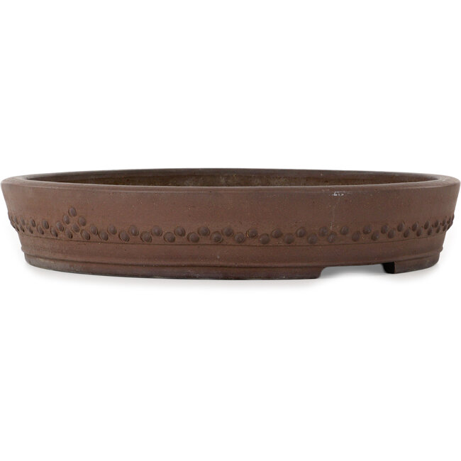 Round unglazed bonsai pot by Reihou (Bonsai Matsushita Hiroyuki or Mr. Matsushita Reiji Master) - 425 x 425 x 74 mm