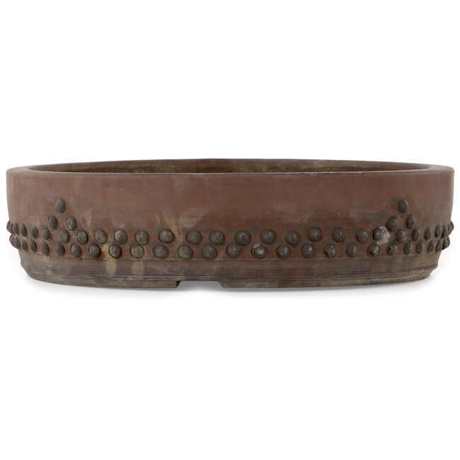 Round unglazed bonsai pot by Touyou - 390 x 390 x 92 mm