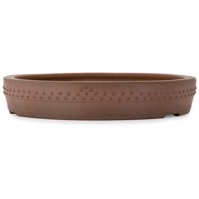 Maceta redonda sin esmaltar para bonsái de Itouen - 375 x 375 x 70 mm