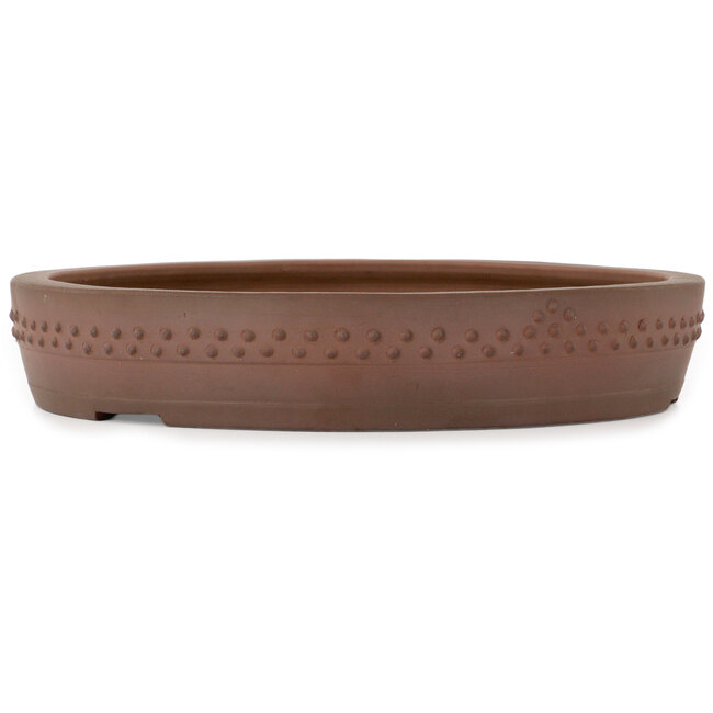 Round unglazed bonsai pot by Itouen - 375 x 375 x 70 mm